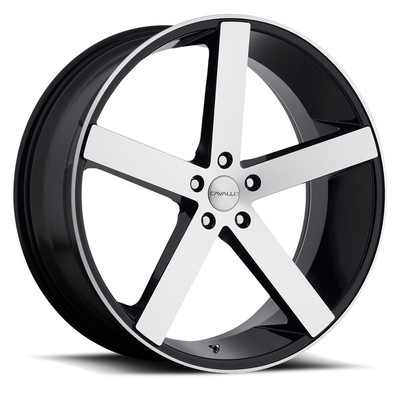 22x9 Cavallo CLV-5 Gloss Black & Machined Wheel 5x120 (18mm)