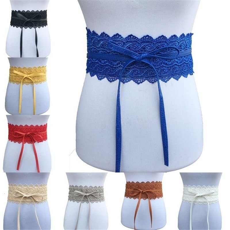 Wide Corset Lace Women Wedding Dress Belt Female Self Tie Waistband 8C