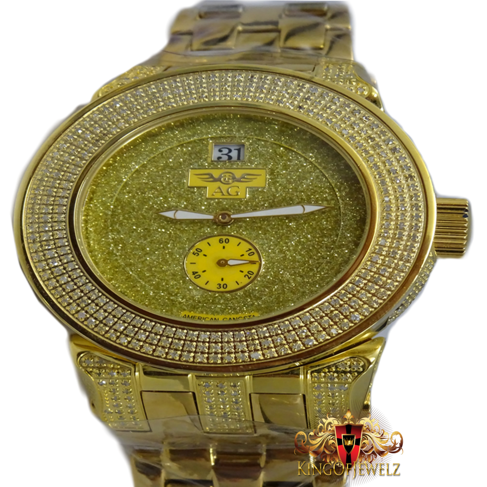 Pre-owned Techno Grill Real Diamond Dial 2.56 Ctw Men's  Watch Joe Rodeo Crushed Illusion In H - I