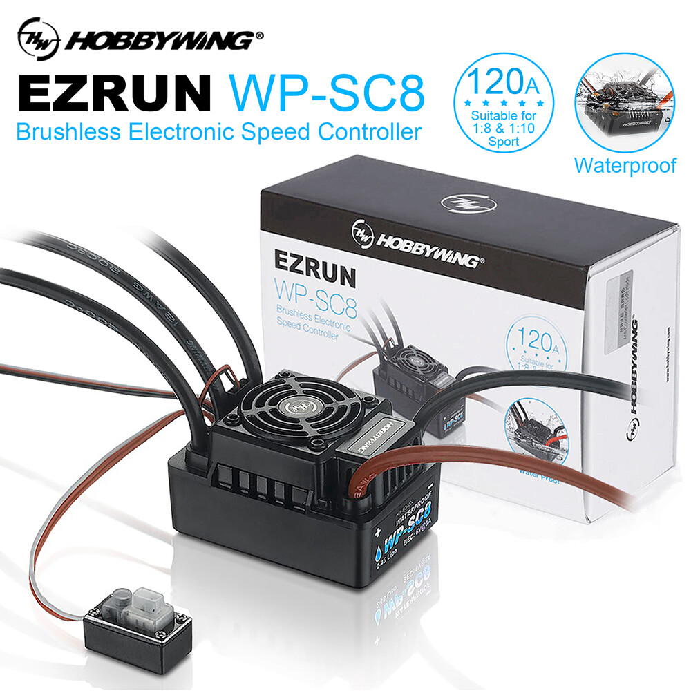 Hobbywing EZRUN WP SC8 120A 2-4S Brushless ESC for 1/8 1/10 