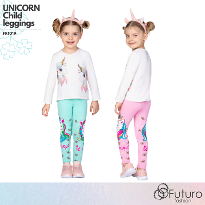 Girl Comfortable Stretchy Leggings Cotton Unicorn Cute Kids