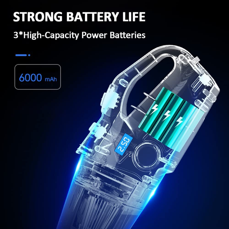 4-In-1 Handheld Car Vacuum Cleaner Cordless, Tire Inflator Air Compressor Pump