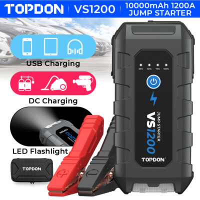  Topdon 1200A Super Safe Lithium Jump Starter VS1200 Car Truck Battery Booster