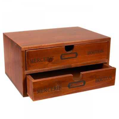Juvale Small Wood Desktop Organizer Storage Box with Drawers