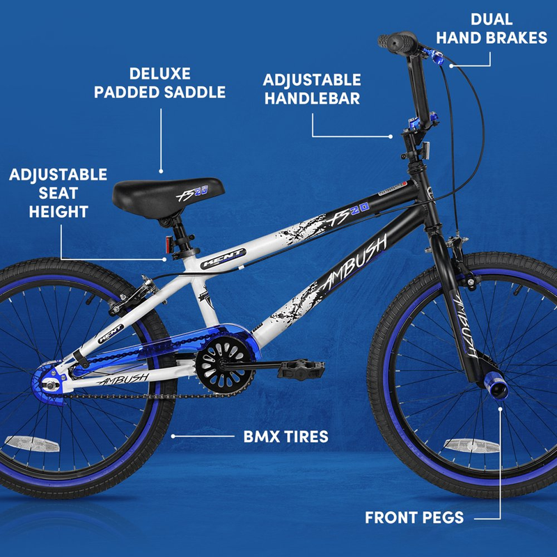 BOYS KIDS BIKE 20-Inch Wheels BMX Bicycle Black/Blue