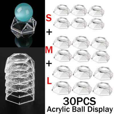 30Pcs Acrylic Display Crystal Ball Base Stand Quartz Sphere Holder Decoration US