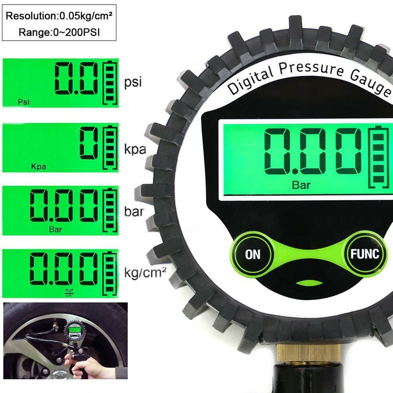 Digitaler Luftdruckprüfer Luftdruckmesser Reifenfüller Reifenfüllpistole digital