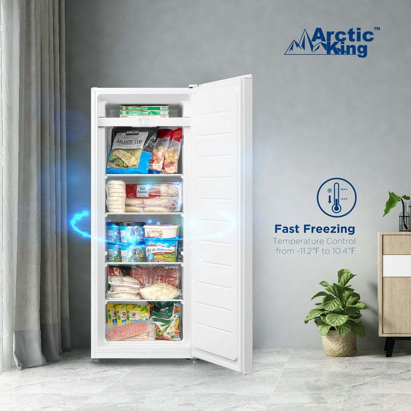Large Capacity Freezer Upright Standing Food Storage Garage Ready White 7 Cu Ft
