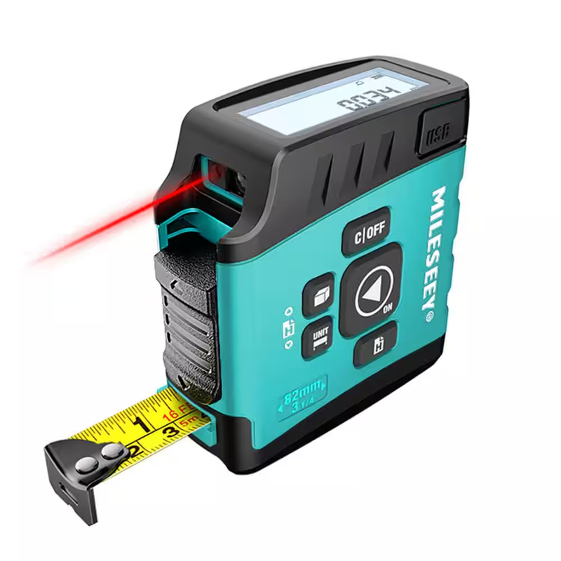 Digital Tape Measure Laser Distance Meter 130Ft 16Ft Rechargeable LCD Screen