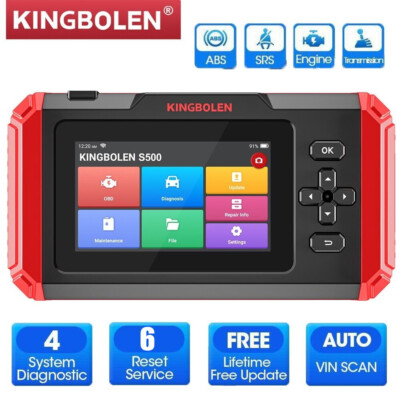 KINGBOLEN S500 OBDII Scanner Car Code Reader Diagnostic Tool ABS ENGINE SRS SAS