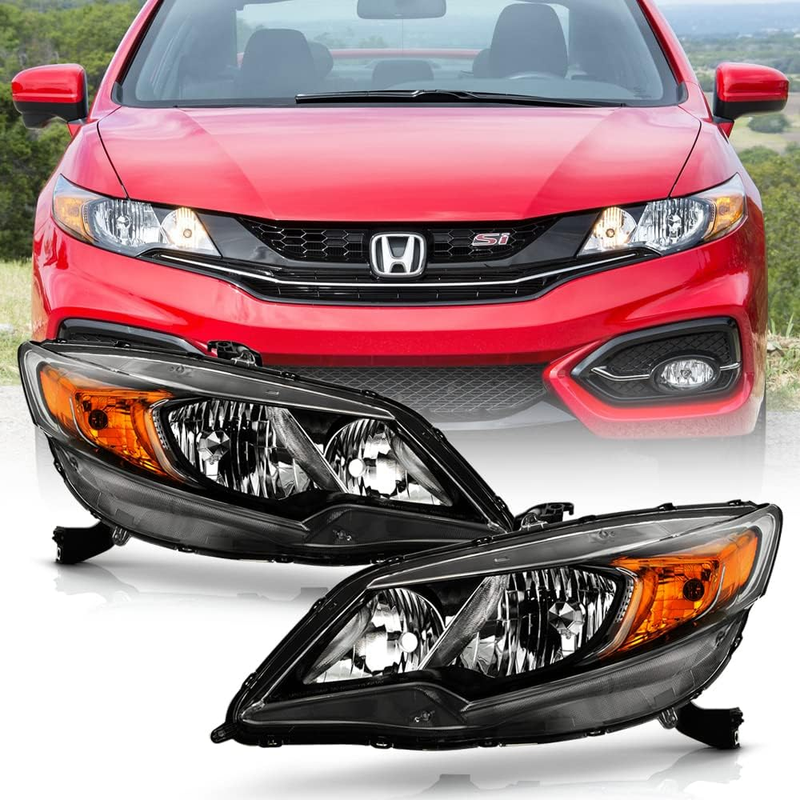 Headlights Driver Passenger Side for Honda Civic 2-Door Coupe 2014-2015