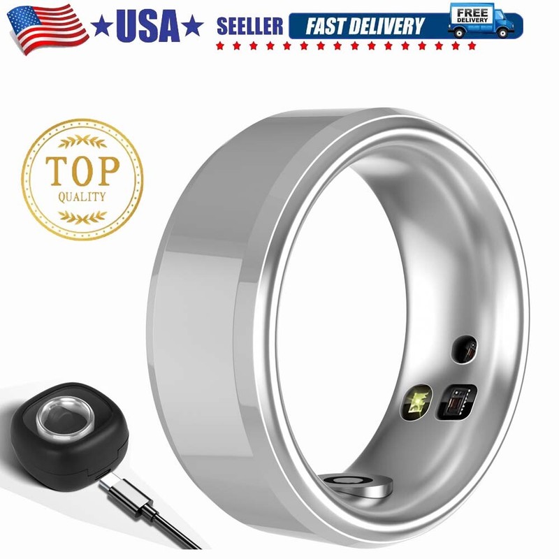 Smart Ring Health Waterproof Finger Rings Monitor Heart Rate Fitness