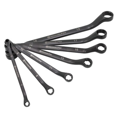 MichaelPro MP001217 7Pc Black Oxide Bolt Extractor Offset Wrench Set (Metric)...
