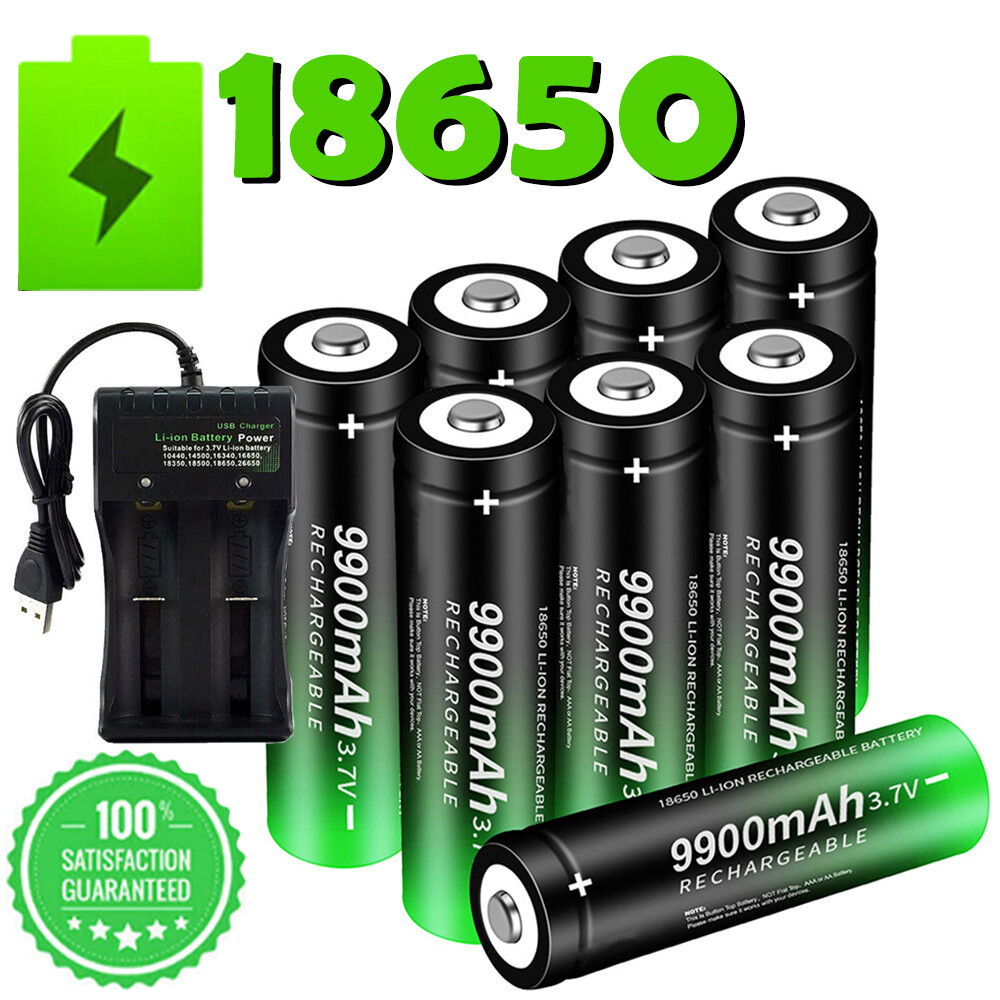 20*3.7v Li-Ion Rechargeable Batteries Lithium + 4 Slot USB Battery Charger Lot