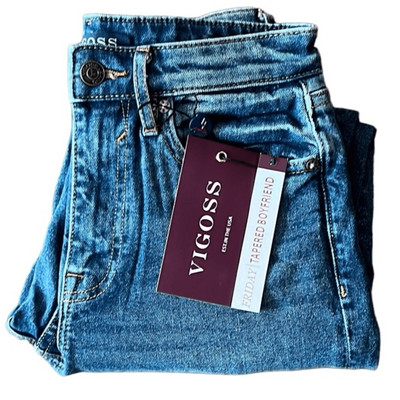 VIGOSS Womens Jeans Friday Tapered Boyfriend High Rise Medium Wash size 25 NWT