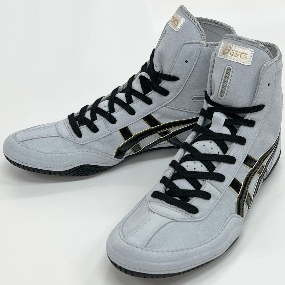 Pre-owned Asics 1083a001  Wrestling Shoes Silver Gray×black×gold Ex-eo Successor Us7.5-11.5