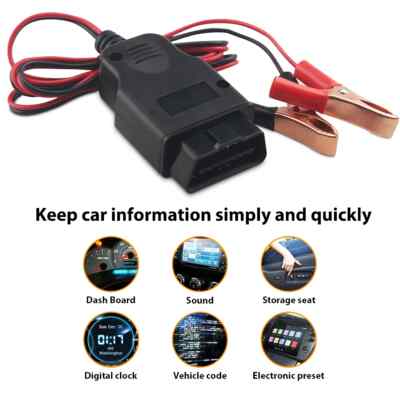 Car OBD2 Computer ECU Memory Saver Replace Battery Safe Emergency Resume Auto