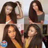 #4 Brown Bundles Human Hair Yaki Straight Bundles 24 Inch Chocolate Unprocessed Brazilian Virgin Hair One Bundle 50 Gram Per Bundle Deals Quick Weave Hair Extensions