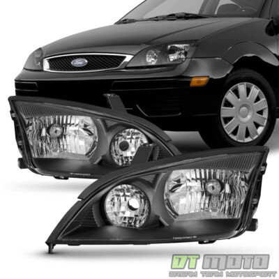 Black Bezel 2005 2006 2007 Ford Focus ZX4 Headlights Aftermarket