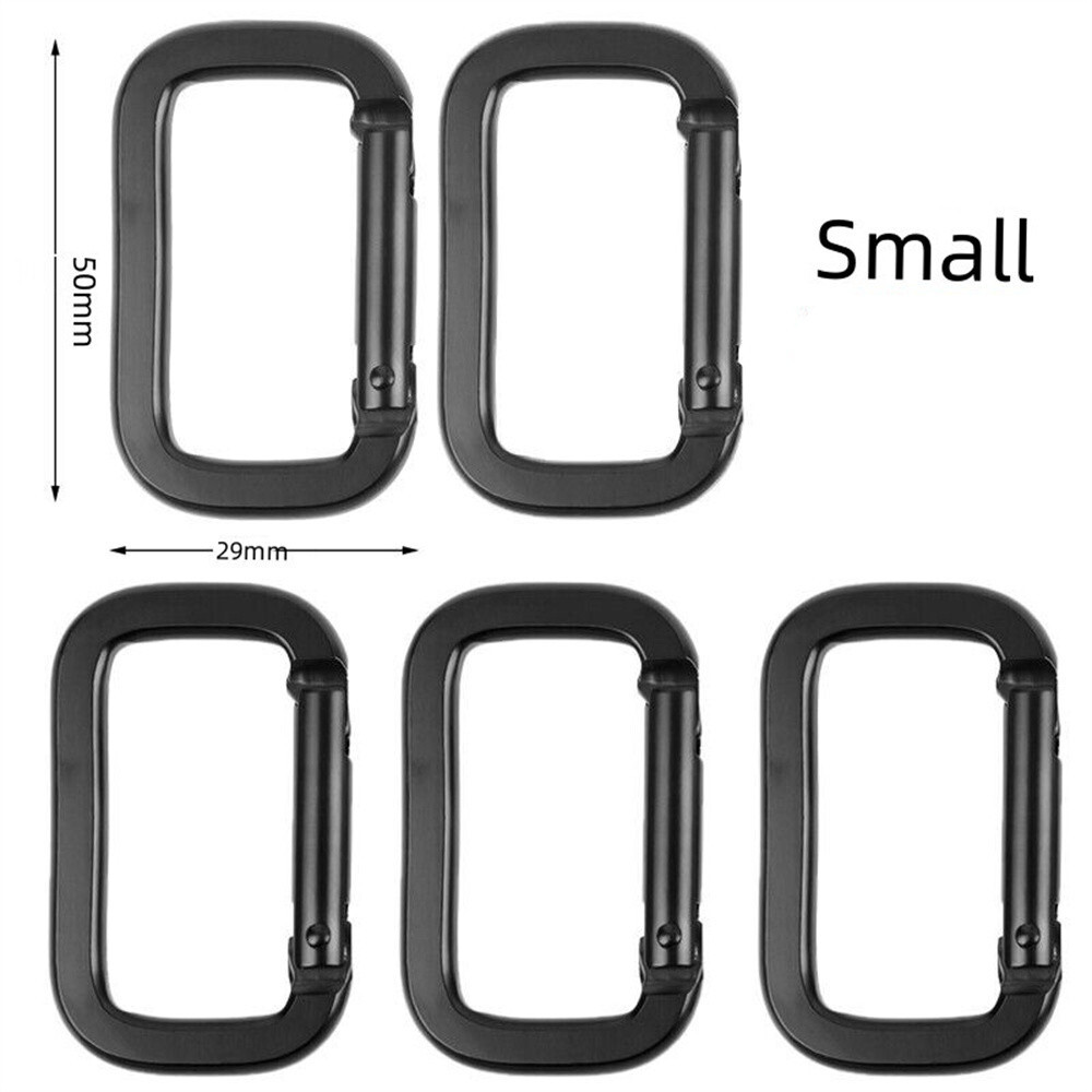 5/10x Carabiner Clips Snap Spring Hook Square Ring Keyring Carabina