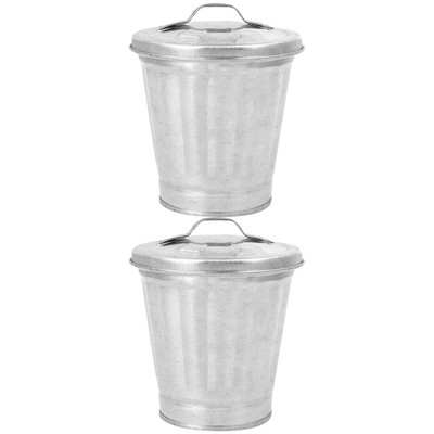 2 Pcs Small Trash Can Wastebasket Car Garbage Can Nursery Pot Mini Trash Can