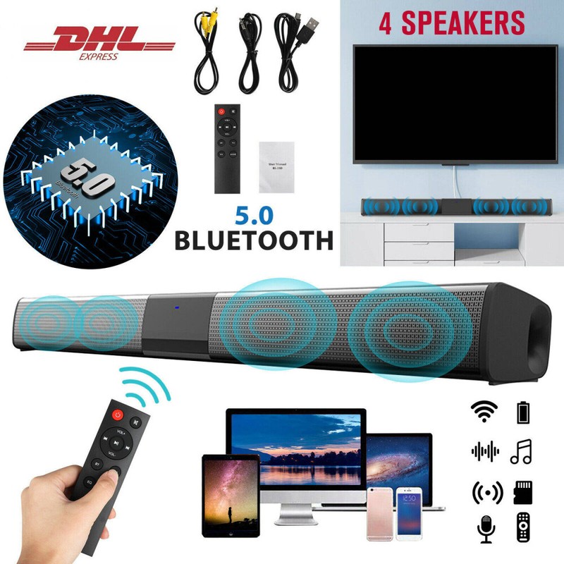 Bluetooth Soundbar Subwoofer TV Sound System Heimkino Lautsprecher DHL