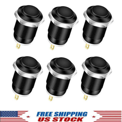 6Pcs 12mm Momentary Push Button Switch 12v Waterproof Round Power Push Button US