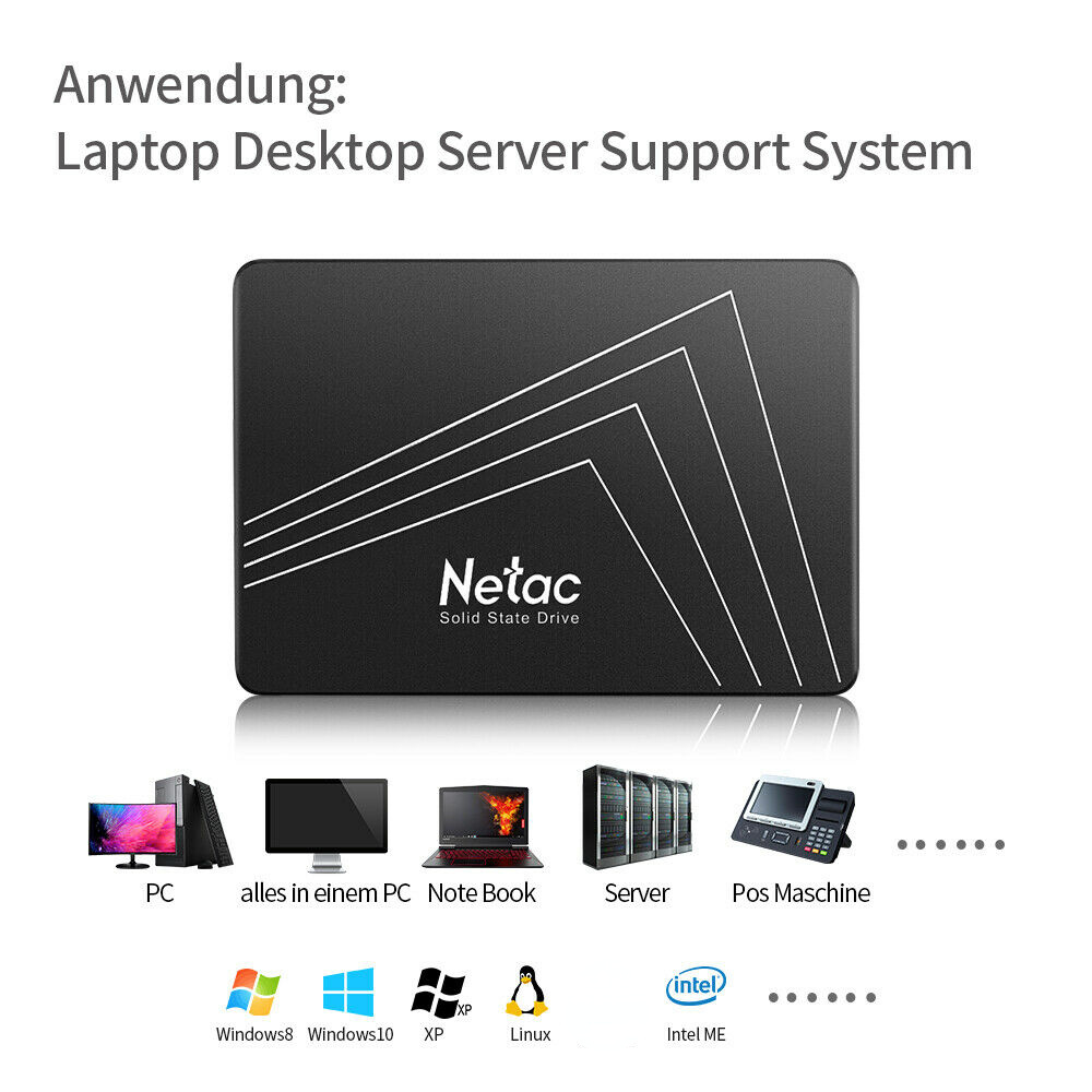 Netac 120GB SSD 2.5'' SATA III 6 Gb/s Internal Solid State Drive 500MB/s PC/MAC