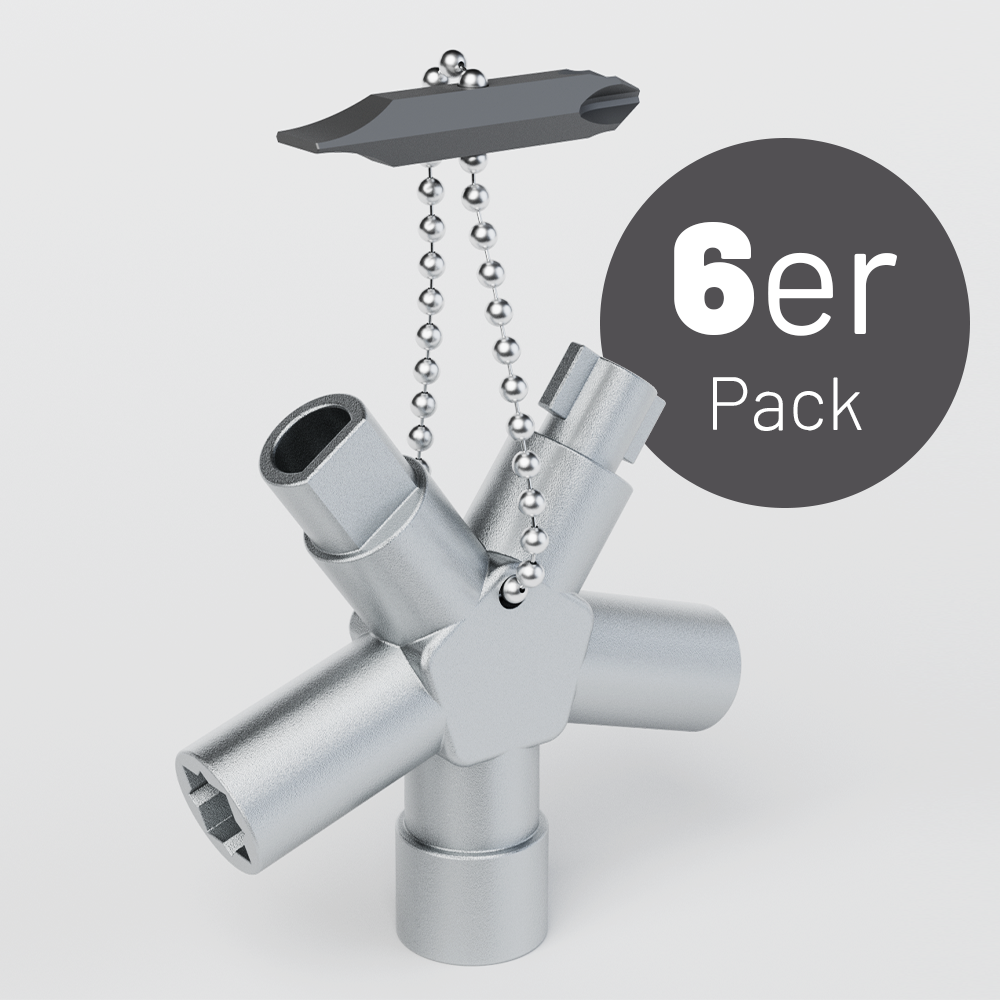 ABSINA Schaltschrankschlüssel mit 6 Profile für Absperrsysteme 6er Pack