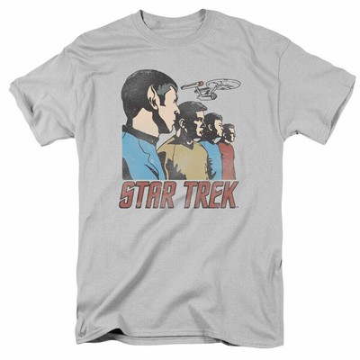 Star Trek Federation Men T Shirt Licensed Sci-Fi TV Classic Tee New Silver