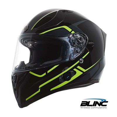 Torc T15B Full Face Bluetooth Helmet - Rush Hi Viz Yellow -  CHOOSE SIZE