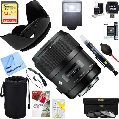 Sigma Art Wide-angle lens 35 mm F/1.4 DG HSM Canon EF + 64GB Ultimate Kit