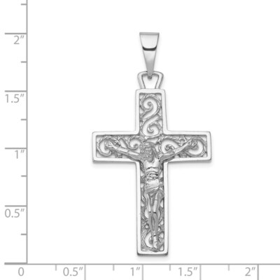 Pre-owned Skyjewelers Real 14kt White Gold Crucifix Pendant