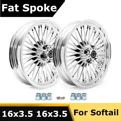 16x3.5 36 Fat Spoke Wheels Rims Set for Harley Softail Heritage
