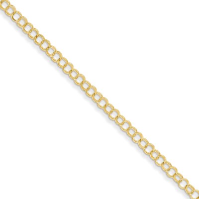 Pre-owned Superdealsforeverything Real 14kt Yellow Gold Solid Double Link Charm Bracelet; 7 Inch