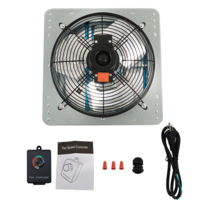 12'' Shutter Exhaust Fan Industrial Speed Wall Mount Garage Attic  W/Controlle