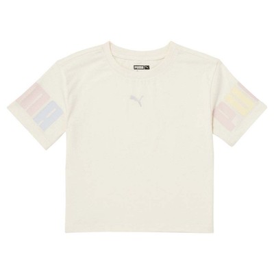 

Puma Luminous Cat Logo Crew Neck Short Sleeve Youth Boys 858658-01, Off white, Puma Luminous Cat Logo Crew Neck Short Sleeve Youth