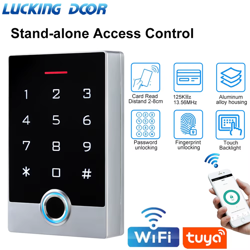 WiFi Tuya App Door Access Control System NFC IC RFID Card Reader Metal Case Fing