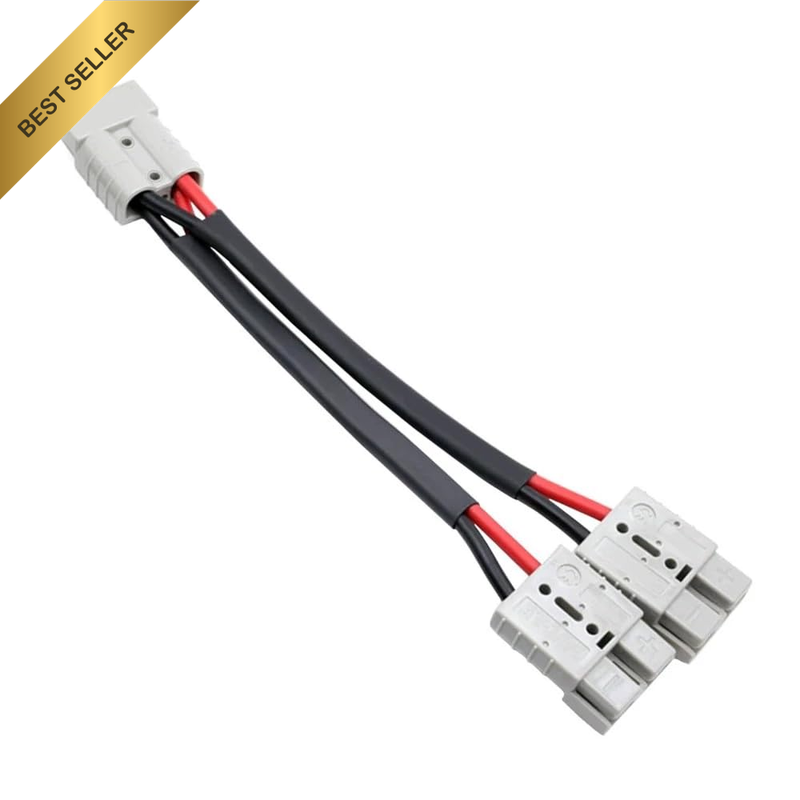 50 Amp Anderson Plug Splitter Cable 1 to 2, 30Cm, 10AWG 6Mm² Battery Y Adapter,