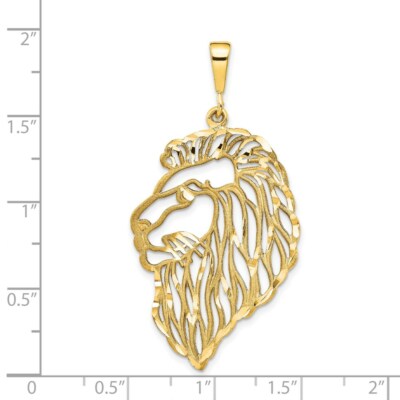 Pre-owned Superdealsforeverything Real 14kt Yellow Gold Filigree Lions Head Pendant