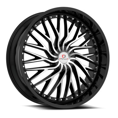 4 New 20x8.5 Cavallo CLV-43 Gloss Black Machined 5x114.3 5x4.5 5x120 ET35 wheels