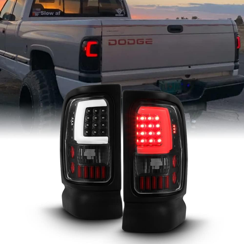 LED Tube Tail Lights Lamps L+R For Black 1994-2001 Dodge Ram 1500 2500 3500