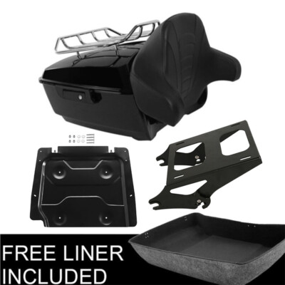 King Pack Trunk Rack Pad 2-Up Mount Fit For Harley Tour Pak Road King 2014-2023