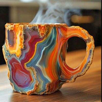 Mineral Crystal Coffee Mugs, 8 Colors Crystal Mineral Coffee Mugs, Natural