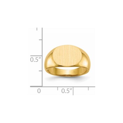 Pre-owned Superdealsforeverything Real 14kt Yellow Gold 9.5x12.5mm Open Back Signet Ring S:6