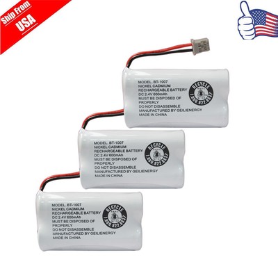 Replacement Battery For Uniden Dect 6.0 Bt1007 Bt-1007 Cordless Phone 3-Pack Usa