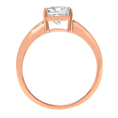 Pre-owned Pucci 1.3ct Cushion Simulated Diamond Solitaire Statement Promise Ring 14k Rose Gold