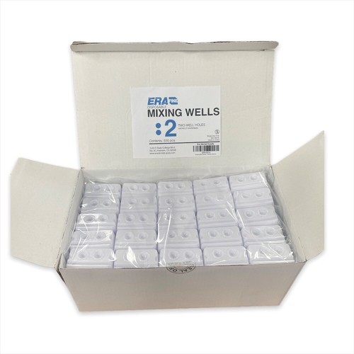 ERAFINE Dental Dentist Disposable Mixing Wells 2 Hole Markings 2-wells 500pcs/Bx