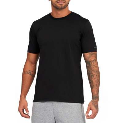 Puma M Pd Essential Crew Neck Футболка с коротким рукавом Мужские черные повседневные топы 598217-