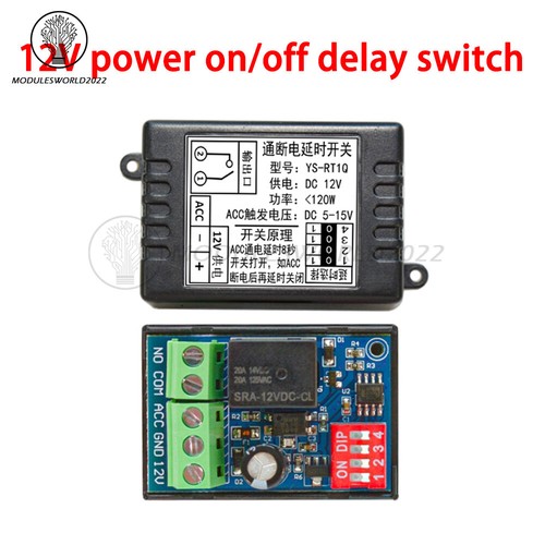 DC12V Car Time Delay Relay Module Trigger Delay On/Off Delay Switch Module